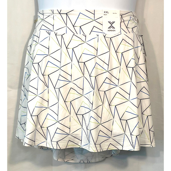Xersion Sz XXL Athletic Skort 17.5" Skirt with 3" Shorts White Mesh Jersey New - Picture 1 of 6